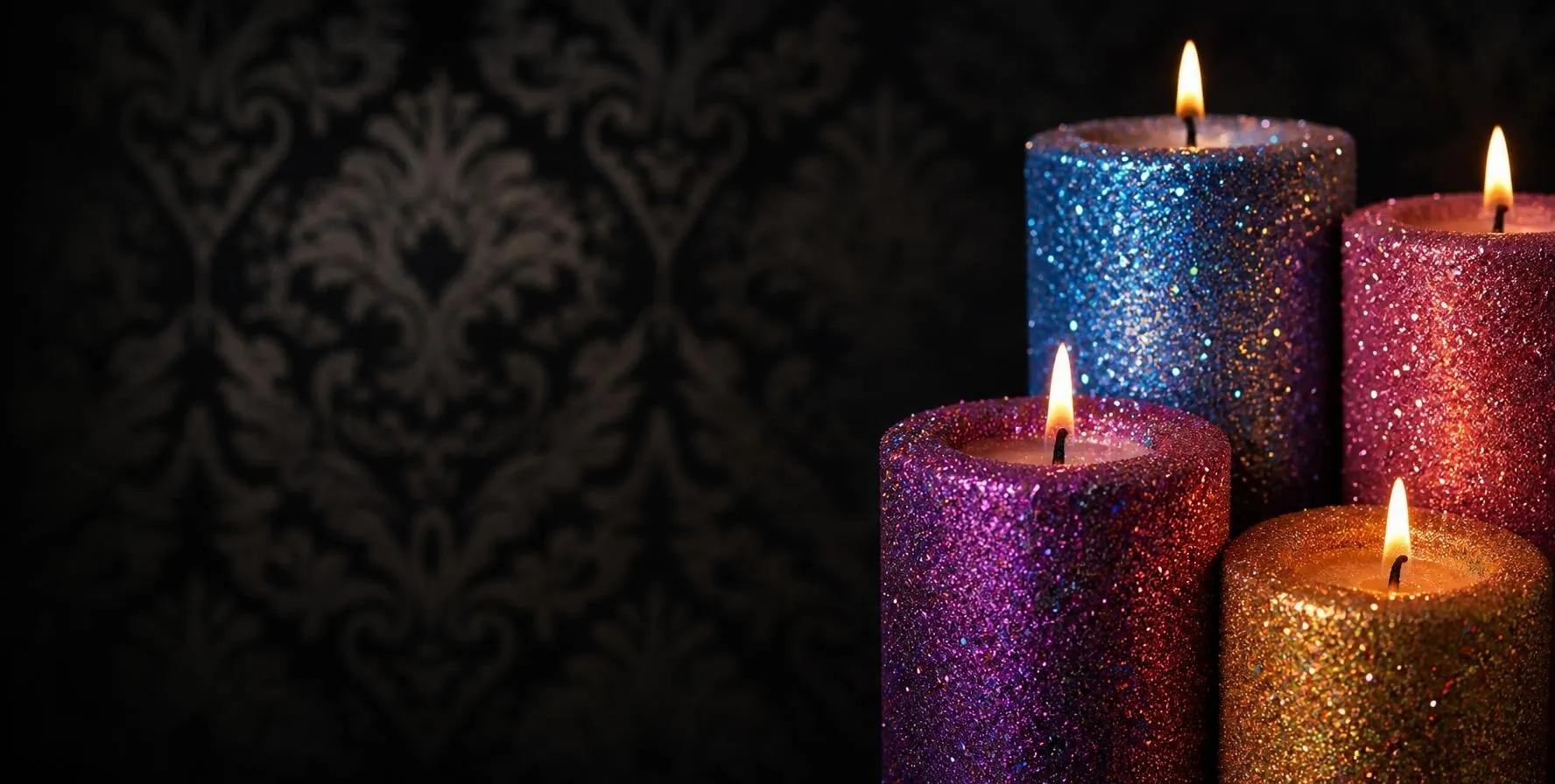 Glitters in candle making for decorative sparkling finishes