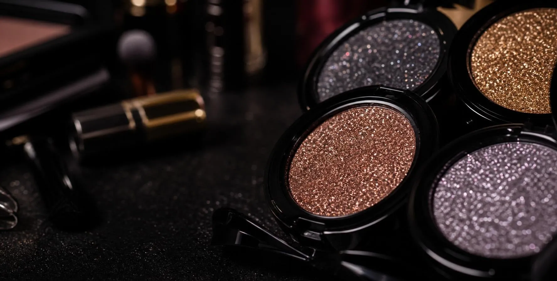Glitters in cosmetics for radiant shimmer and beauty effects