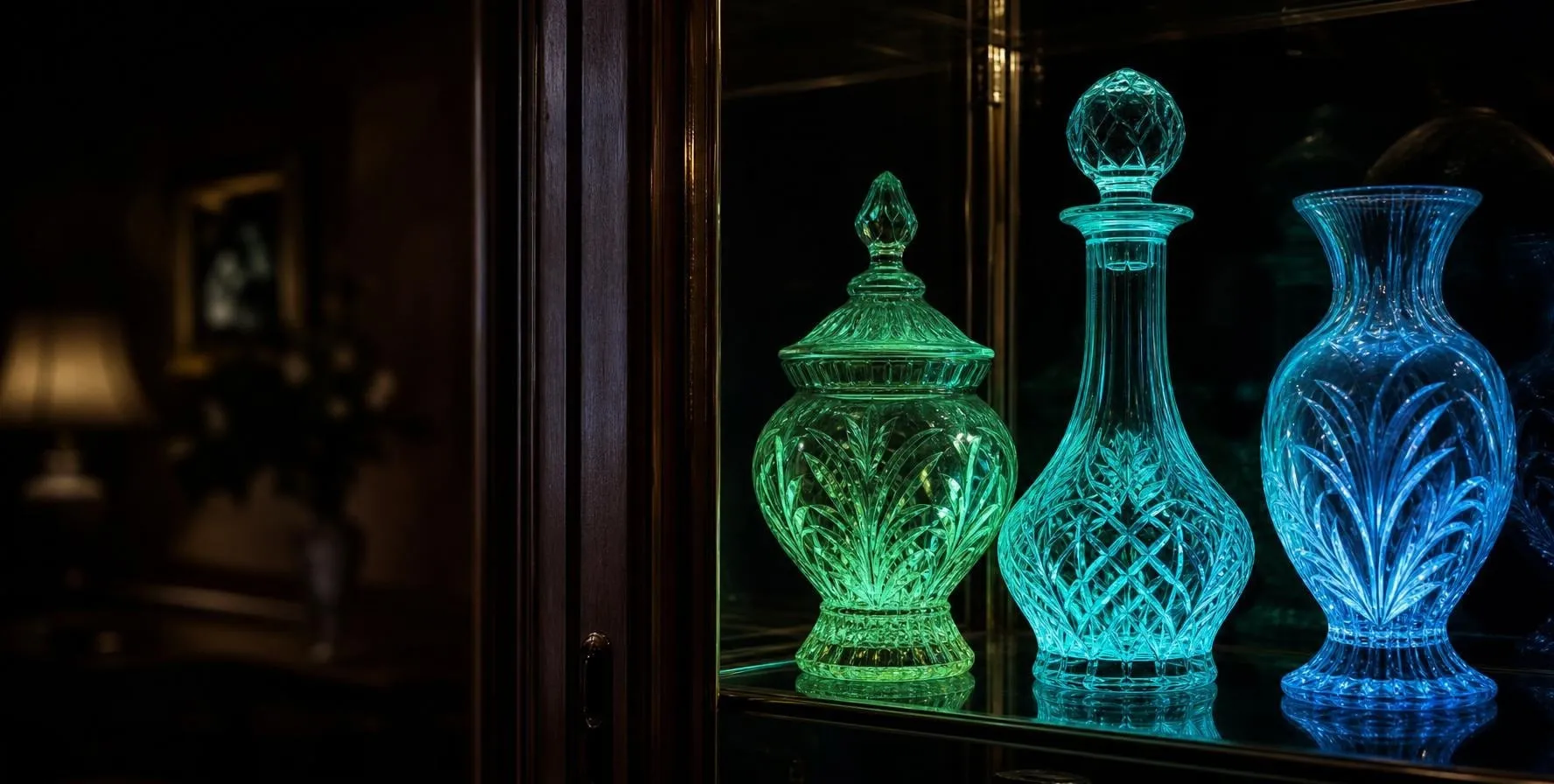 Phosphorescent pigments in glass for elegant photoluminescent decorative effects