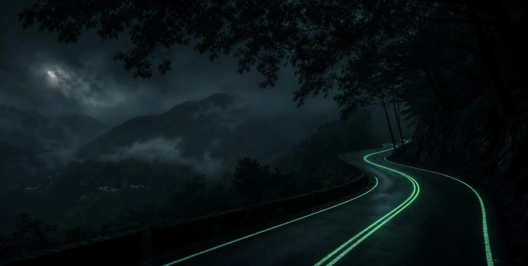 Phosphorescent pigments in road marking for safer night routes and enhanced lane visibility